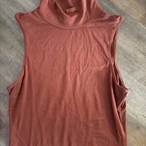 Nordstrom Sleeveless Terracotta Turtleneck Top